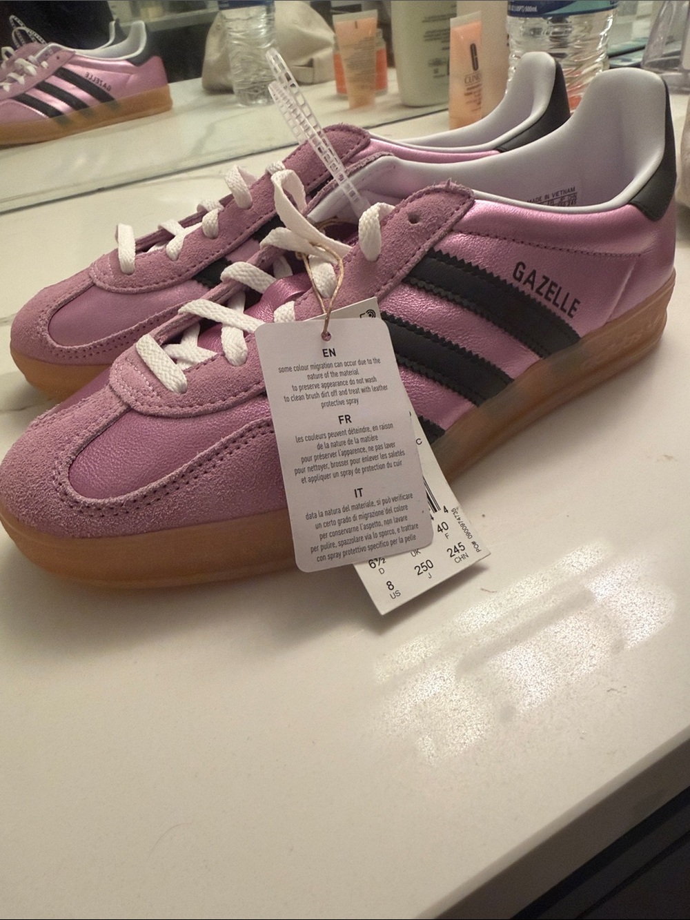 NWT Rare Adidas Gazelle Pink Suede Sneakers